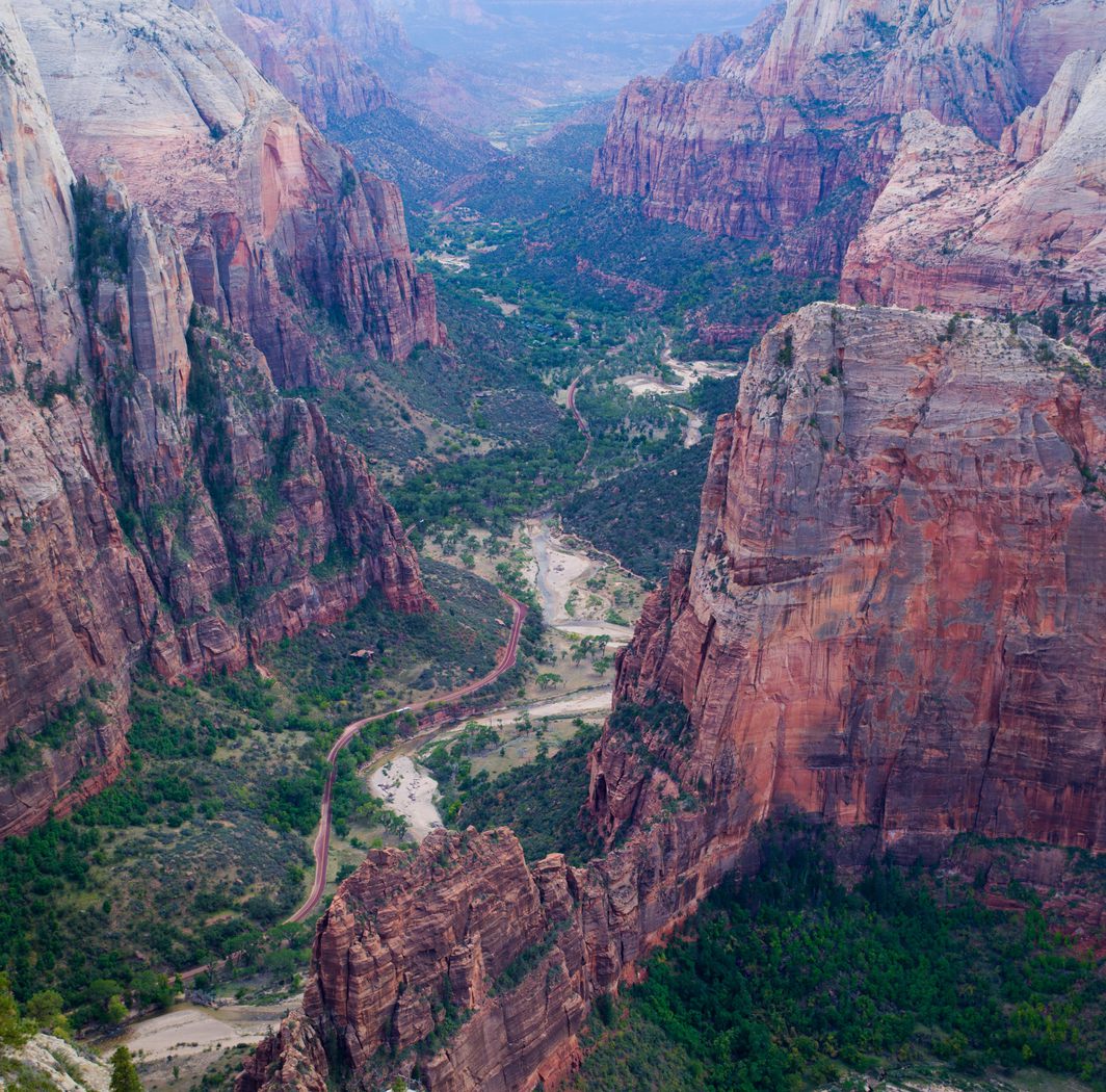 a view into Zion Canyon proper